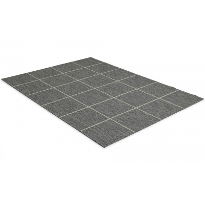 Madrid Square grå/vit - matta med gummibaksida
