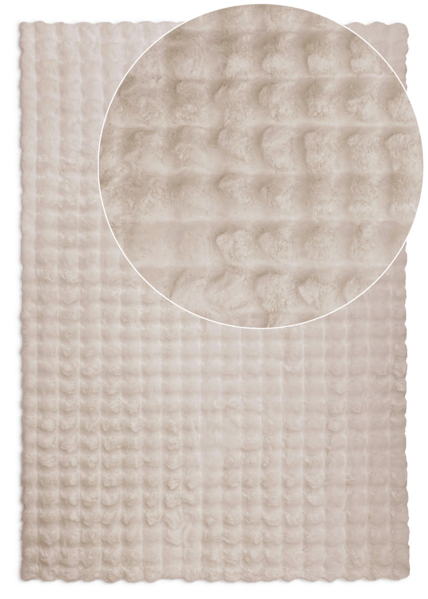 Rabbit Bubble Ljusbeige 200x290 cm Pälsmatta
