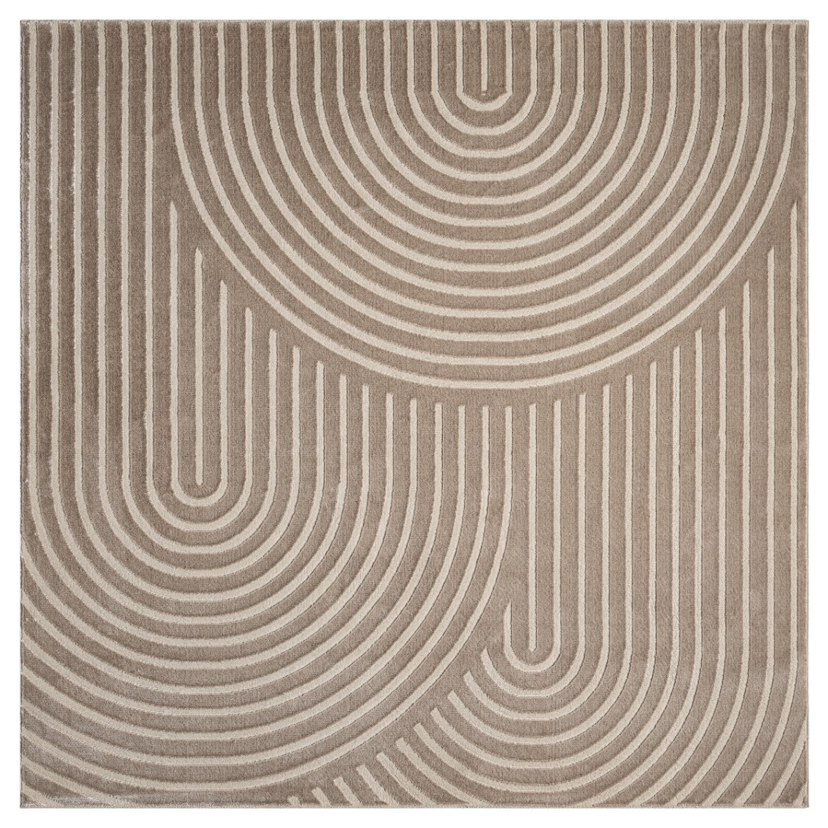 Bella Zen Mörkbeige Kvadrat 240 cm Wiltonmatta