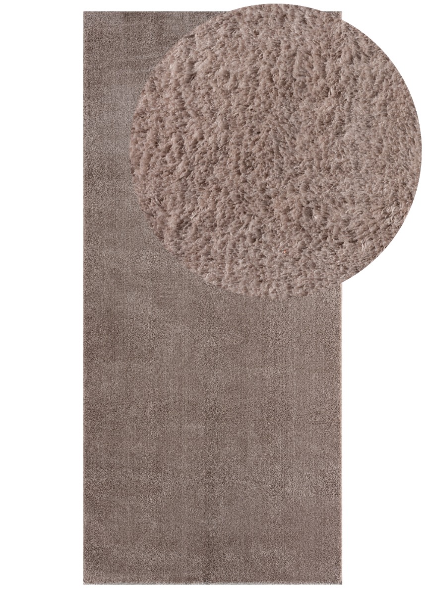 Cloudy Taupe 80x300 cm Tvättbar Mjuk Ryamatta