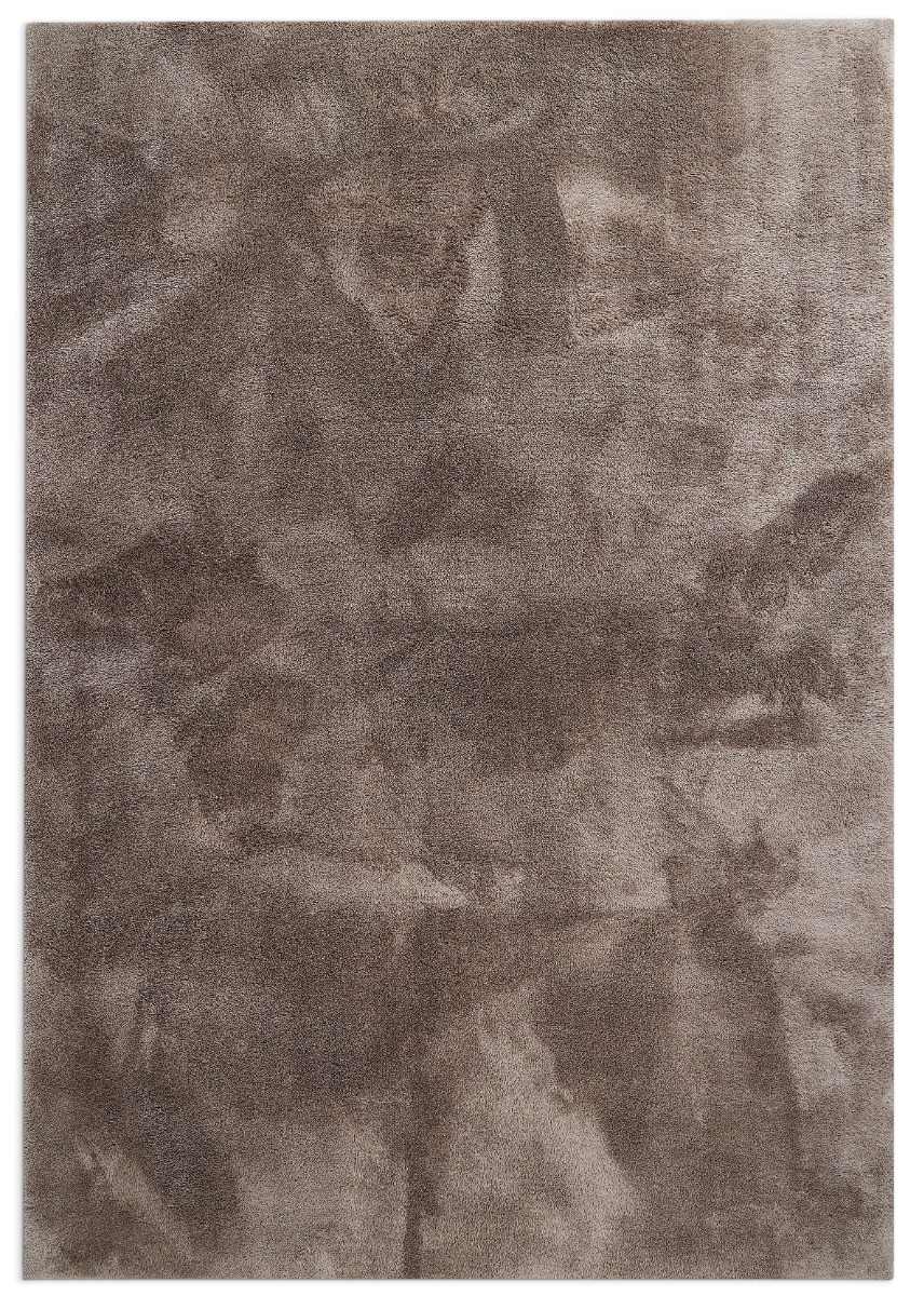 Fluffy Taupe 160x230 cm Tvättbar Mjuk Ryamatta