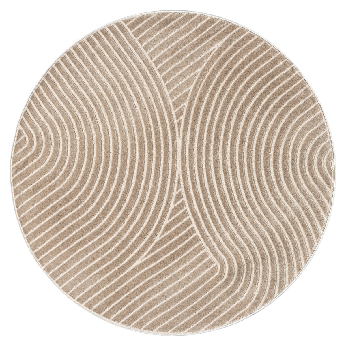 Bella Spin Mörkbeige Rund 120 cm Wiltonmatta