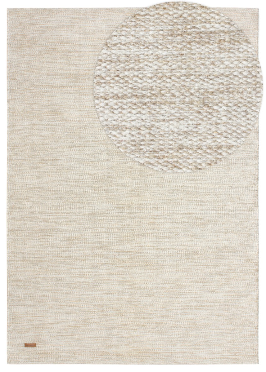 Lunda Beige 133x190 cm Ullmatta