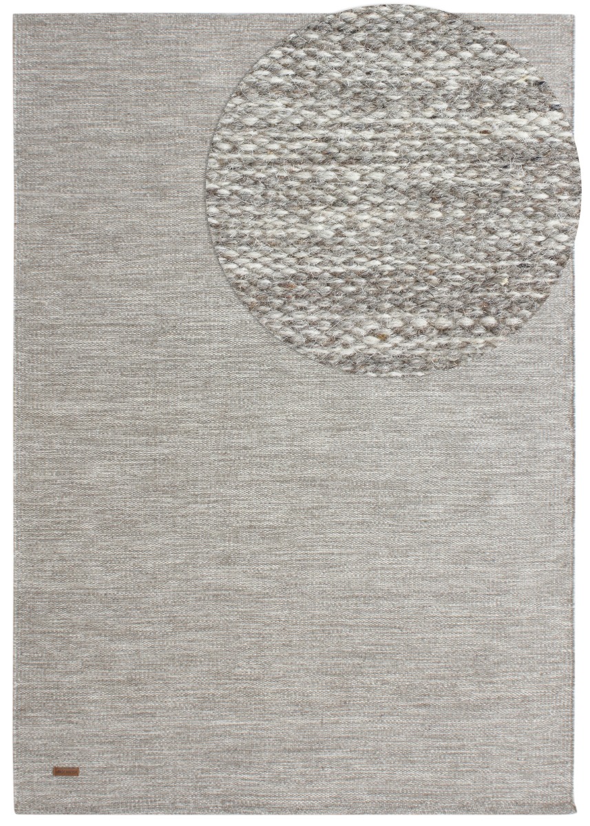 Lunda Ljusgrå 160x230 cm Ullmatta