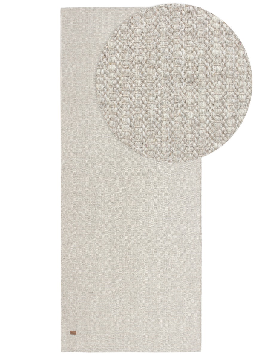 Molly Kräm/Grå 75x230 cm Ullmatta