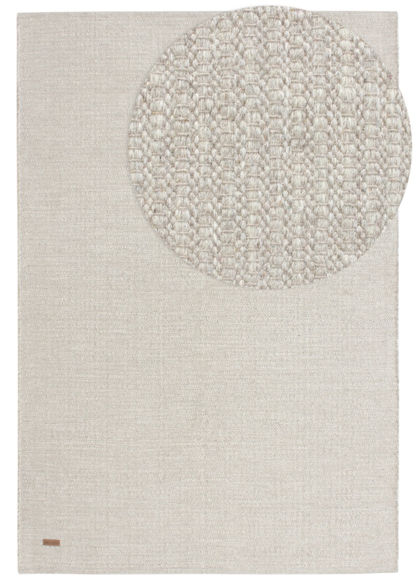 Molly Kräm/Grå 160x230 cm Ullmatta