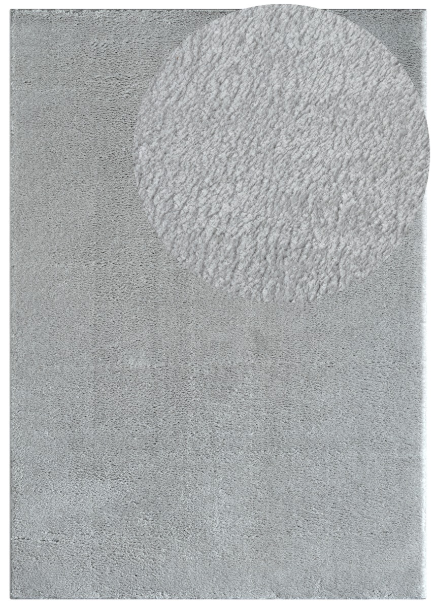 Cloudy Silver 160x220 cm Tvättbar Mjuk Ryamatta
