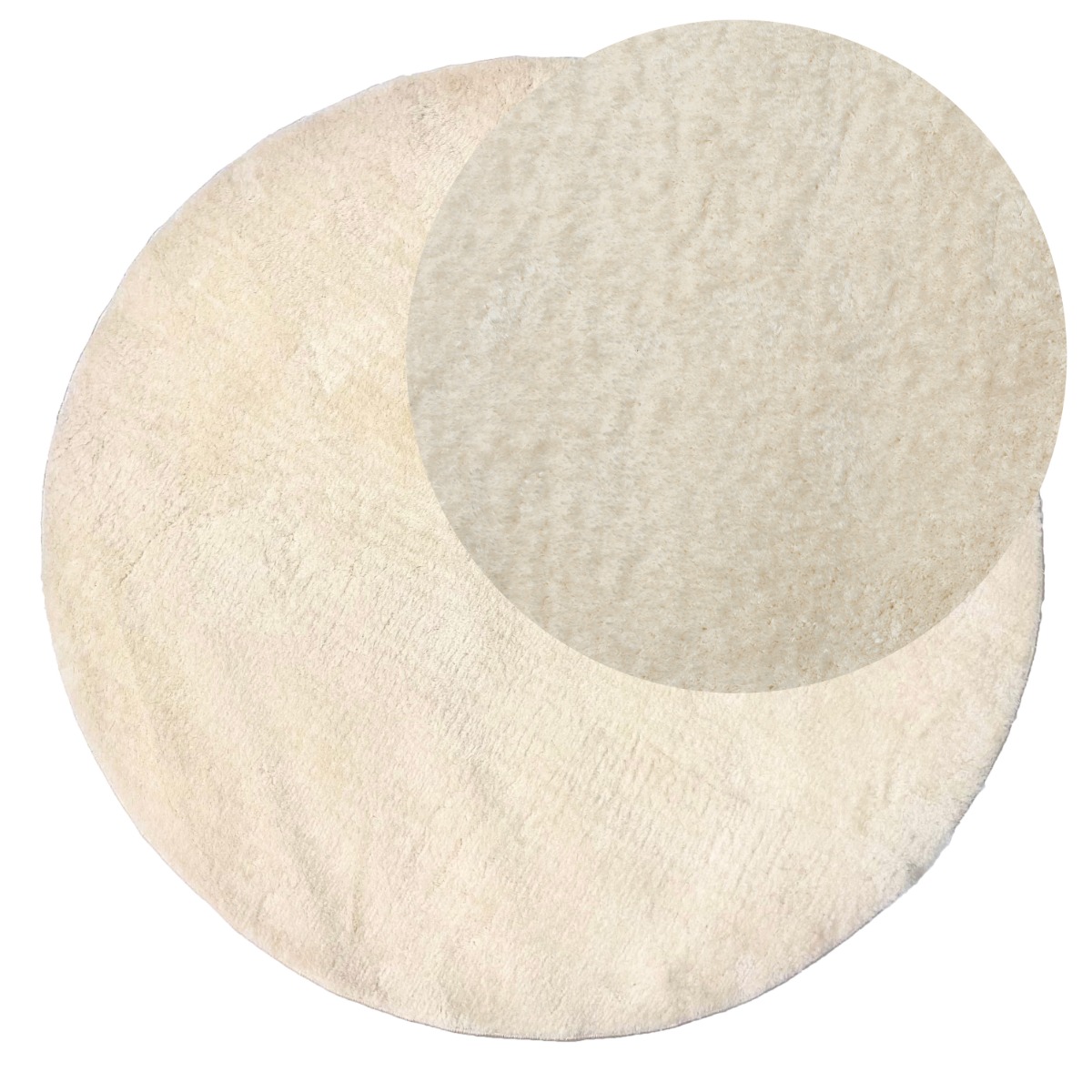 Cloudy Ljusbeige Rund 160 cm Tvättbar Mjuk Ryamatta