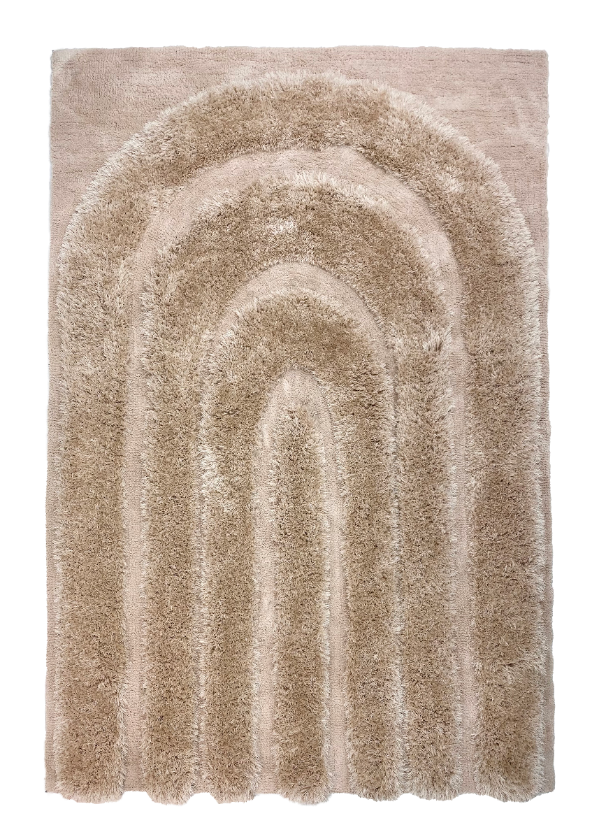 Moody Bow Beige 200x290 cm Ullmatta-look