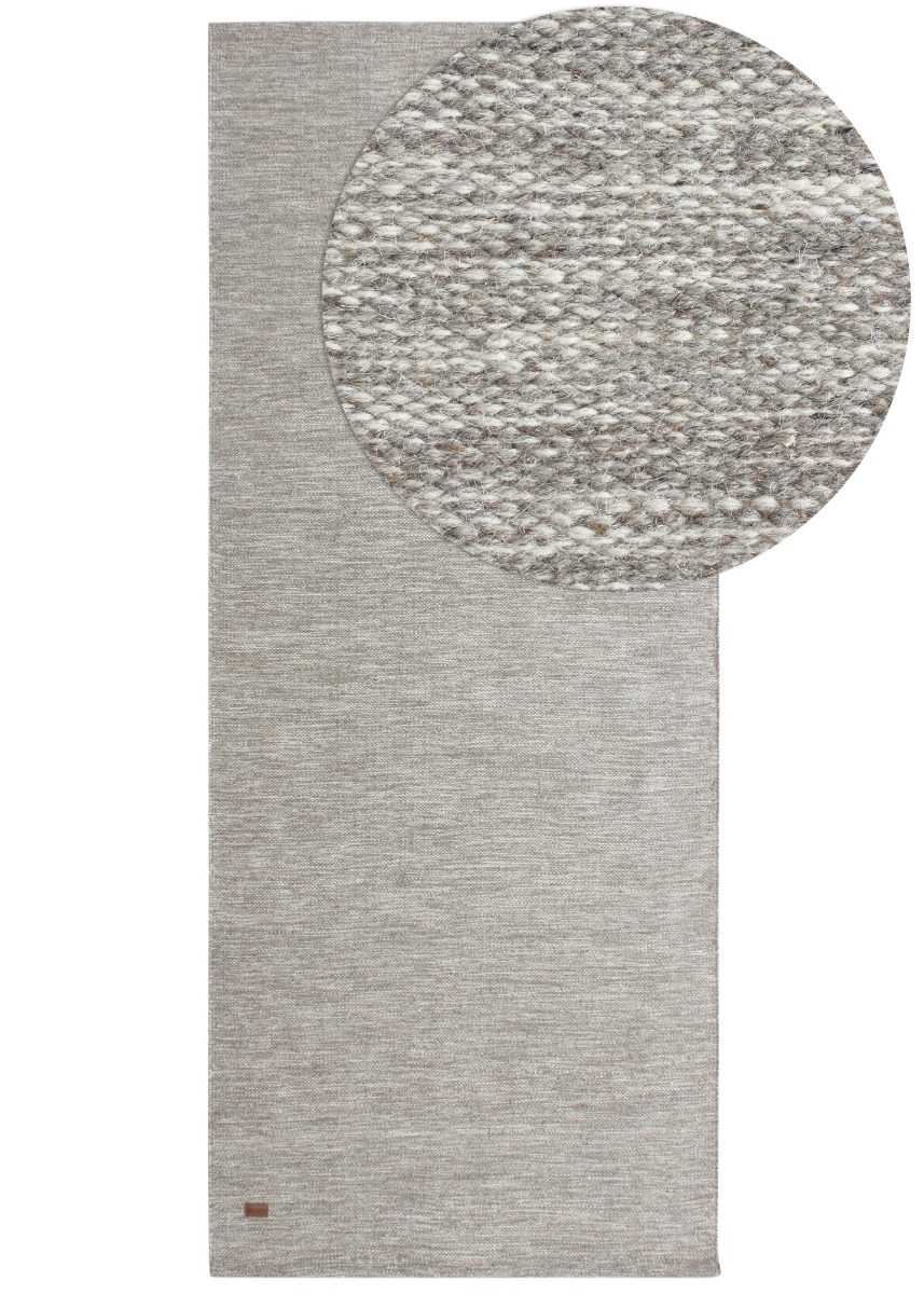 Lunda Ljusgrå 75x150 cm Ullmatta