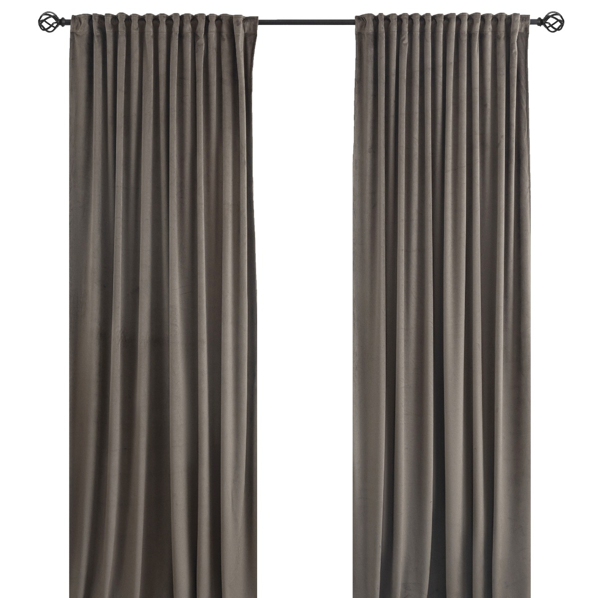 Mathilde Taupe 2x140x250 cm Sammetsgardin 2-pack
