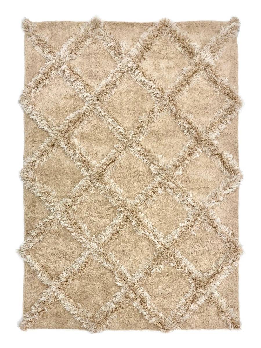 Moody Flo Beige 160x230 cm Ullmatta-look
