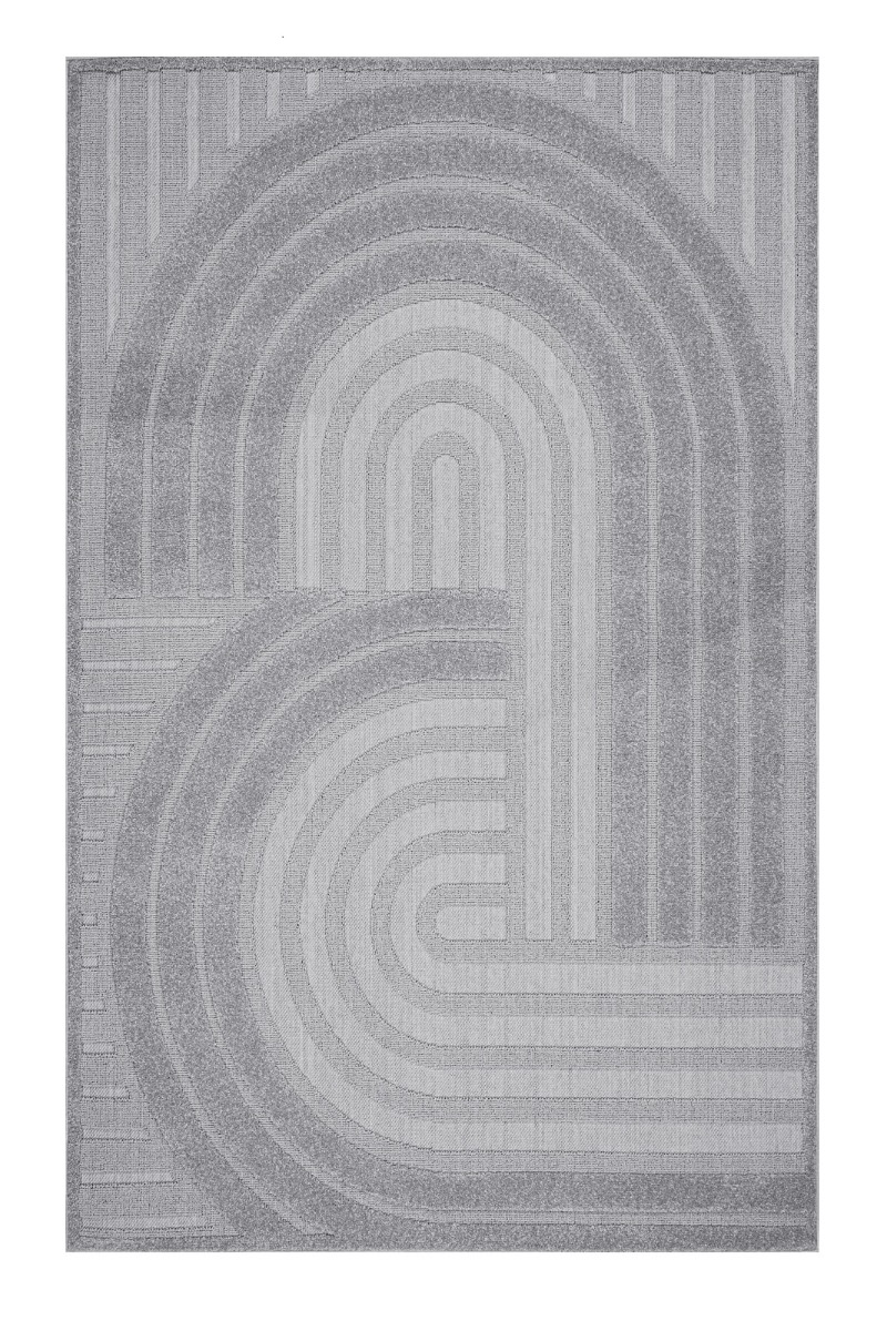 Yoko Cross Grå 140x200 cm Inom- och Utomhusmatta