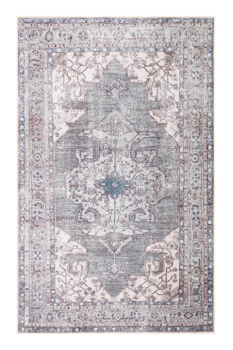 Ardalan Bravanti Grön 240x340 cm Tvättbar Bomullsmatta