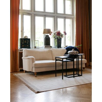 Hestra light grey - handvävd ullmatta