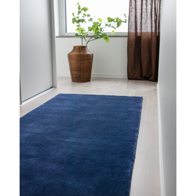 Skimmer blue - handvävd ullmatta