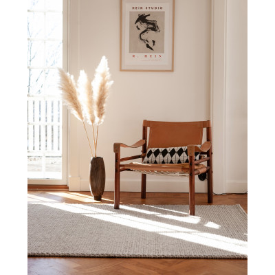 Sarek natural light grey - handvävd ullmatta