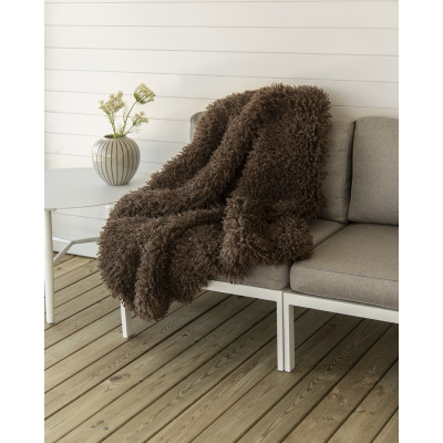 Wooly brown - konstgjord fårskinnspläd
