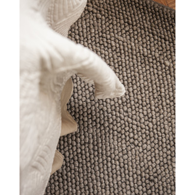 Sarek natural brown - handvävd ullmatta