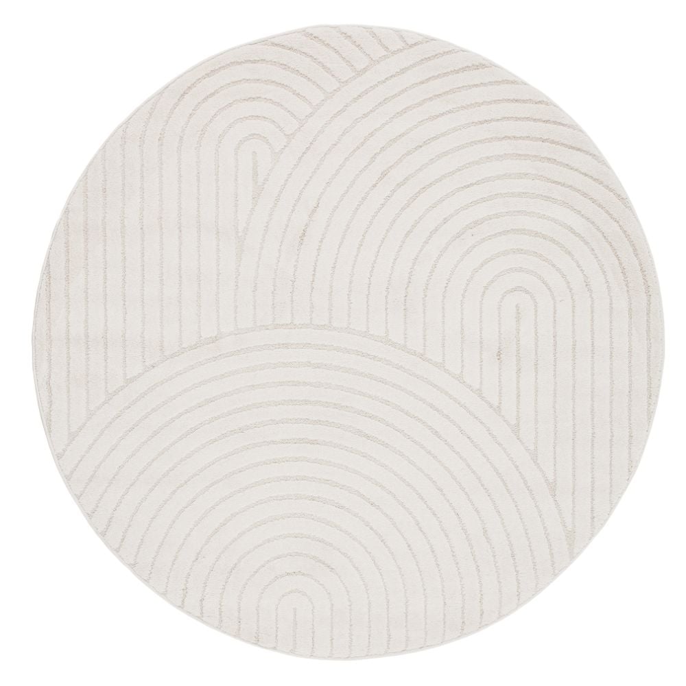 Lior Vit Rund 120 cm Wiltonmatta