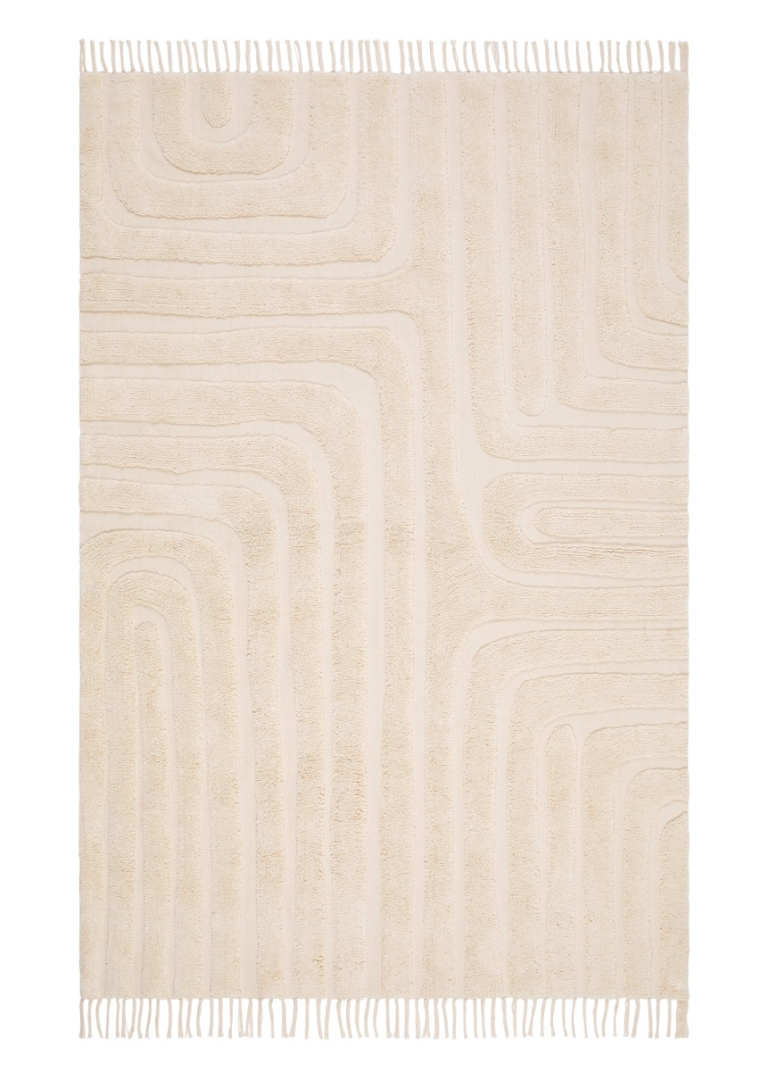 Juno Grid Kräm 240x340 cm Bomullsmatta