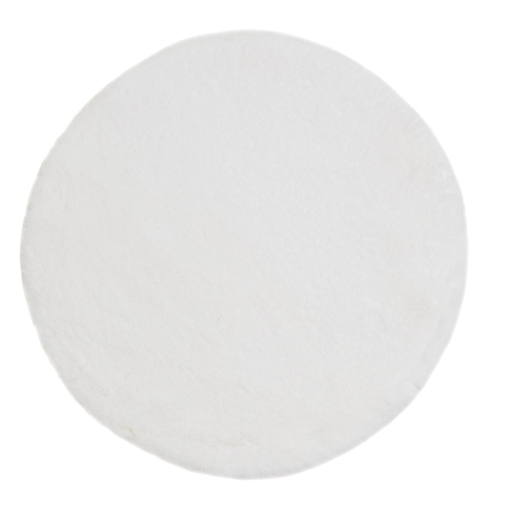 Eiderelle Vit Rund 200 cm Mjuk Päls-look Matta