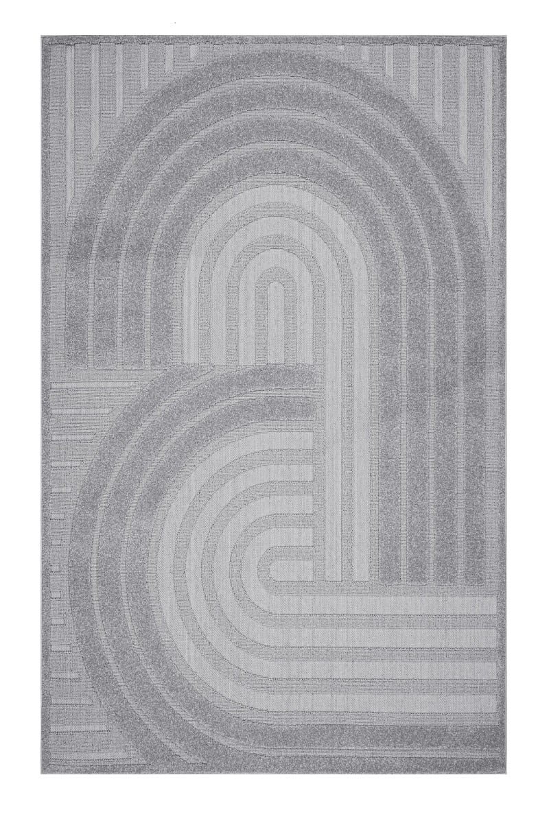 Yoko Cross Grå 240x340 cm Inom- och Utomhusmatta