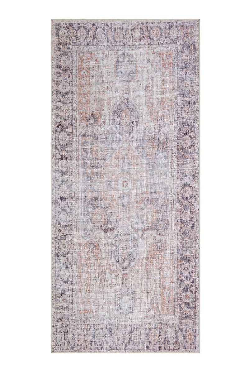 Ardalan Thalira Kräm/Rost 80x200 cm Tvättbar Bomullsmatta