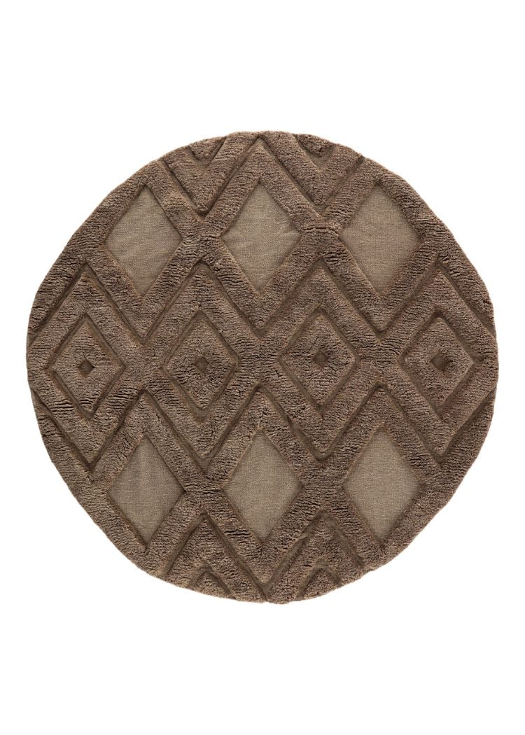 Vivaro Brun Rund 200 cm Ullmatta