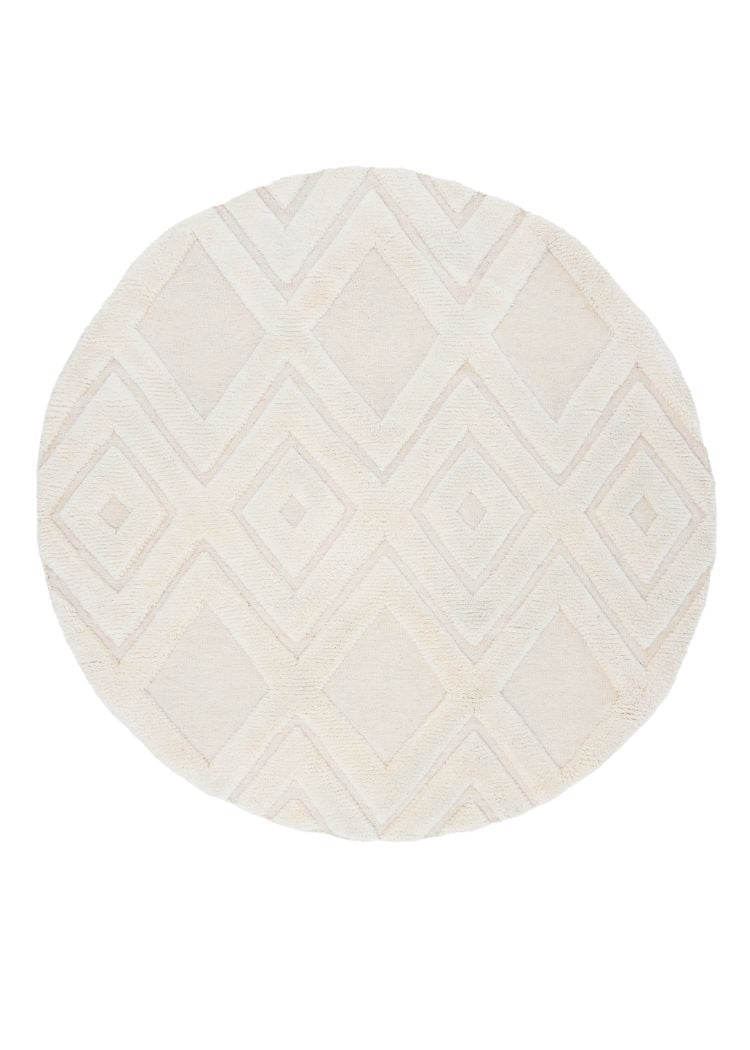 Vivaro Vit Rund 200 cm Ullmatta