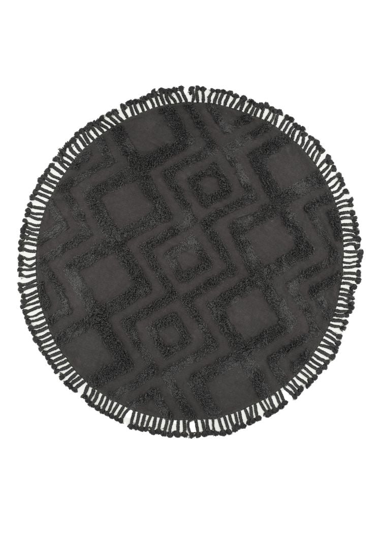 Rio Grå Rund 200 cm Bomullsmatta