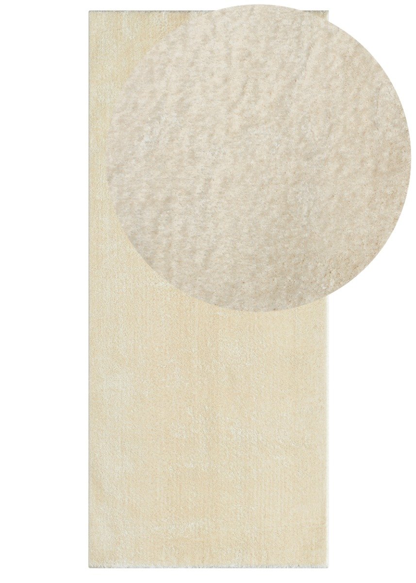 Cloudy Ljusbeige 80x300 cm Tvättbar Mjuk Ryamatta