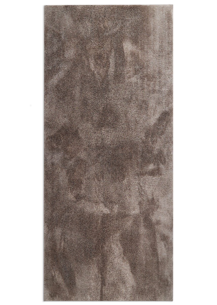 Fluffy Taupe 80x250 cm Tvättbar Mjuk Ryamatta