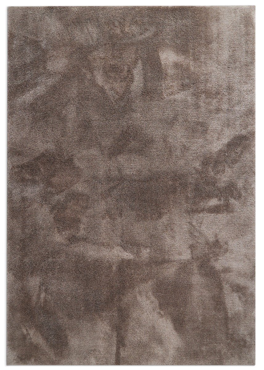 Fluffy Taupe 200x290 cm Tvättbar Mjuk Ryamatta
