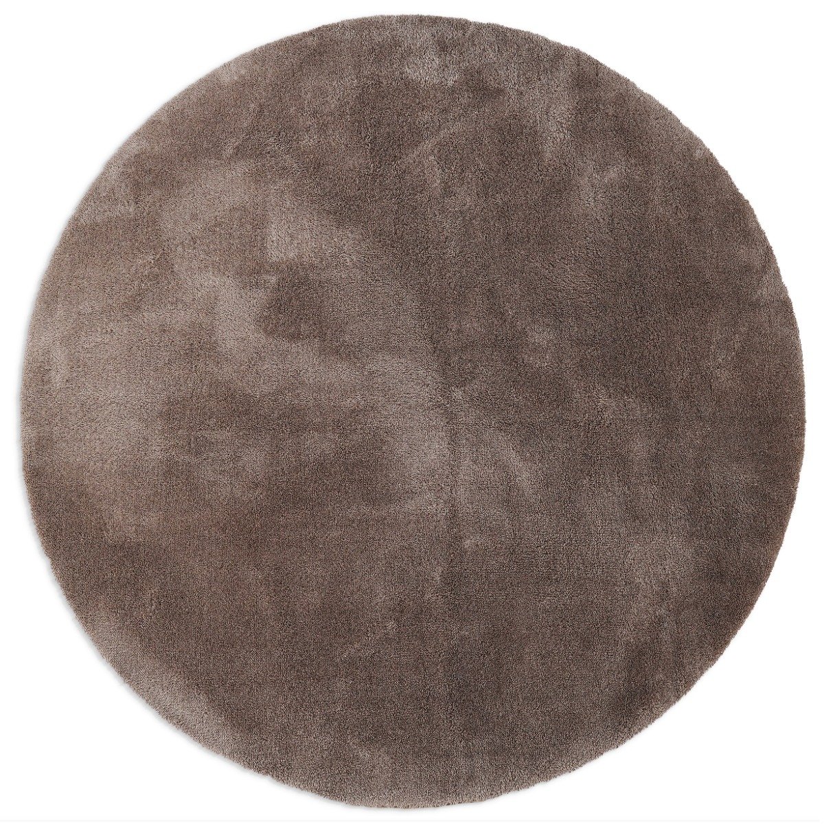 Fluffy Taupe Rund 200 cm Tvättbar Mjuk Ryamatta