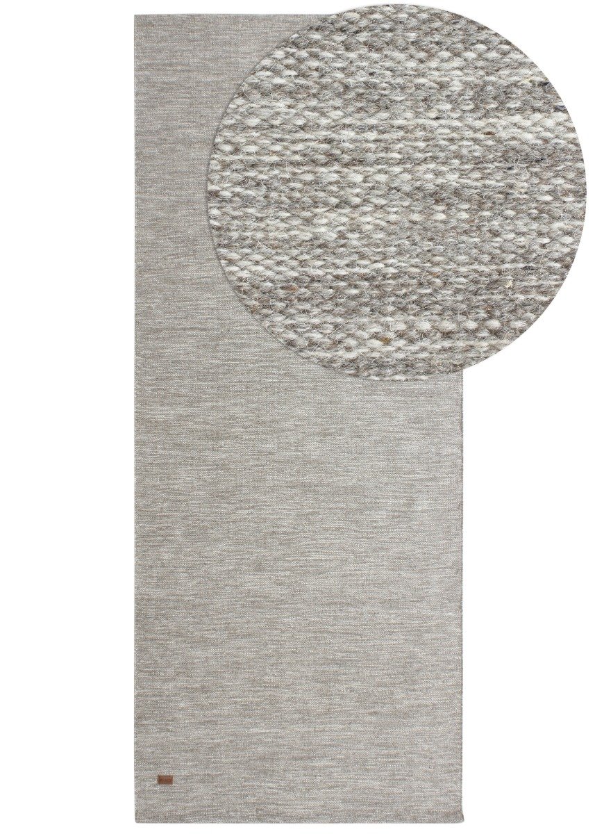 Lunda Ljusgrå 75x150 cm Ullmatta