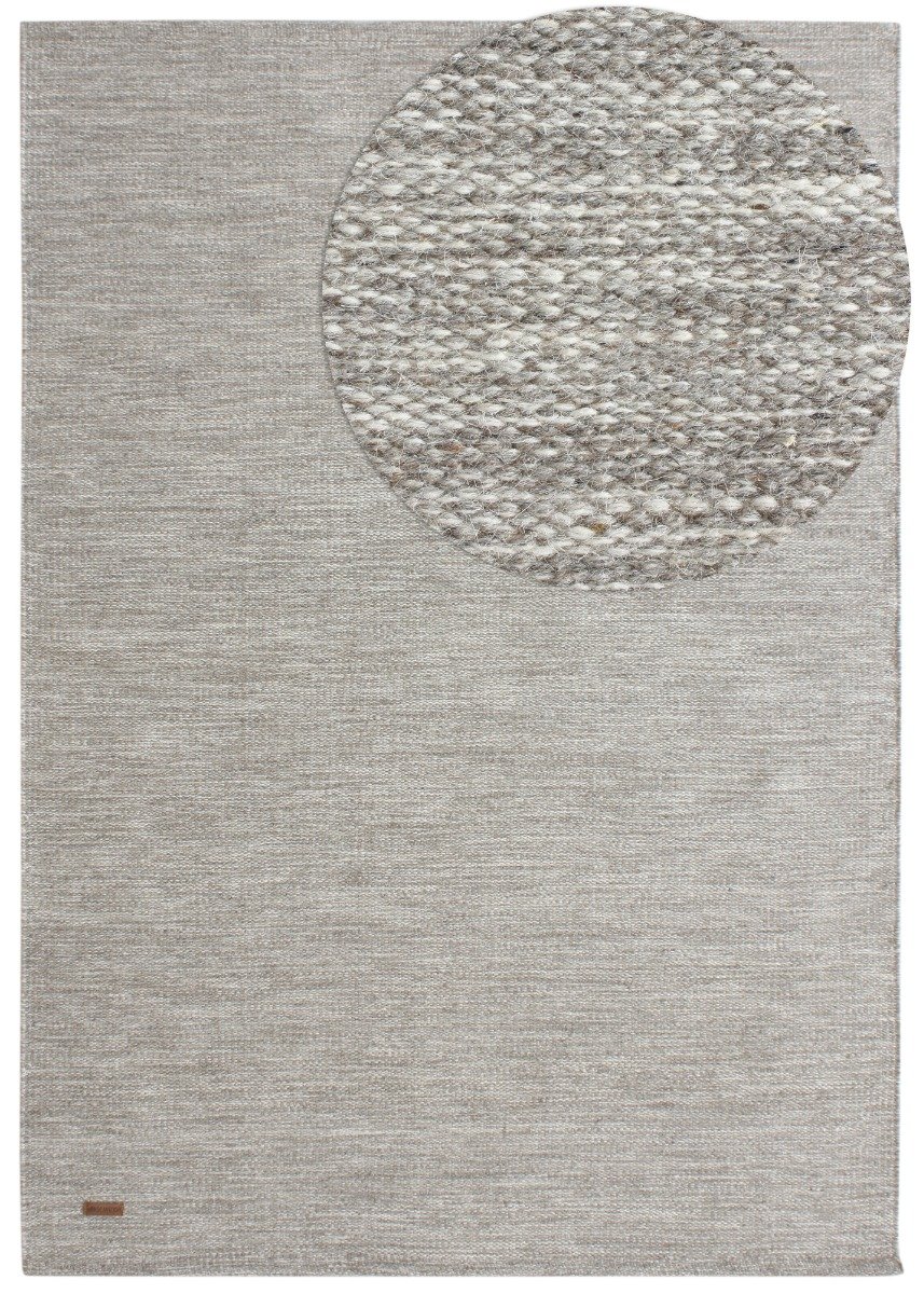 Lunda Ljusgrå 160x230 cm Ullmatta