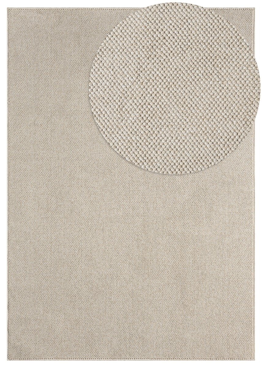 Nordic Beige 160x220 cm Ullmatta-look