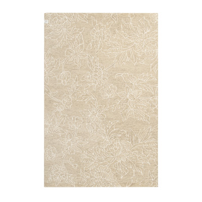 Flora beige - handtuftad ullmatta