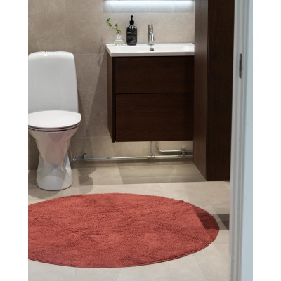 Bris rund burgundy - badrumsmatta